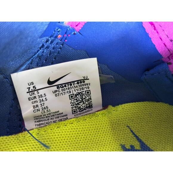 Nike Aqua Rift Shoes Womens Size 7.5 Pink Blue Neon Split Toe Strap Sneaker - Picture 4 of 8